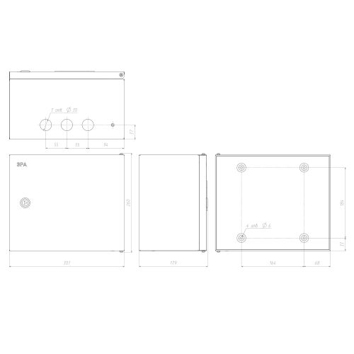 Изображение Корпус металлический ЩМПг-02 250х300х175 IP54 NO_SIMPLE_STM_SHMPg-02_IP54 ЭРА Б0041665