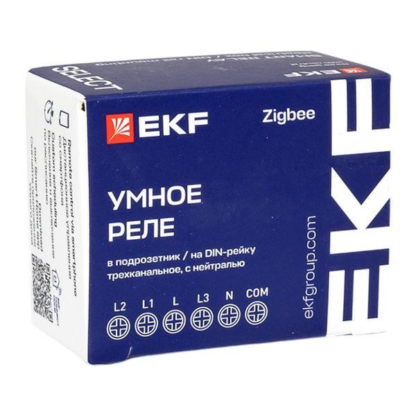 Изображение Реле умное в подрозетник 3-канальное Zigbee Connect Select с нейтралью EKF ssh-3g-zb