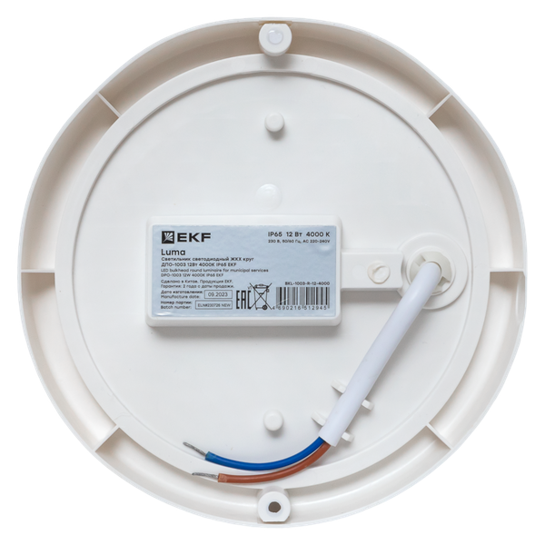 Изображение Светильник светодиодный ЖКХ ДПО-1003 12Вт 6500К IP65 круг LUMA EKF BKL-1003-R-12-6500