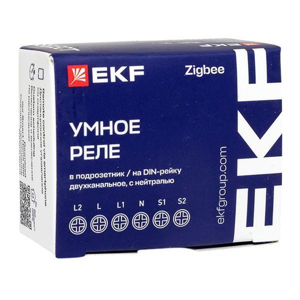 Изображение Реле умное в подрозетник 2-канальное Zigbee Connect Select с нейтралью EKF ssh-2g-zb