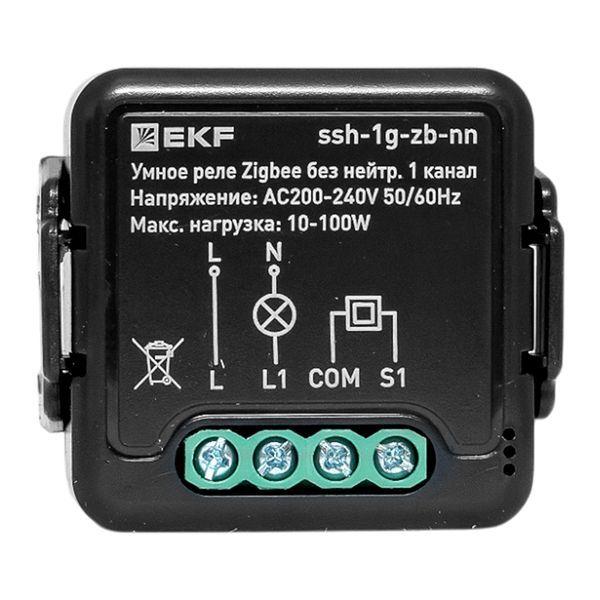 Изображение Реле умное в подрозетник 1-канальное Zigbee Connect Select без нейтрали EKF ssh-1g-zb-nn