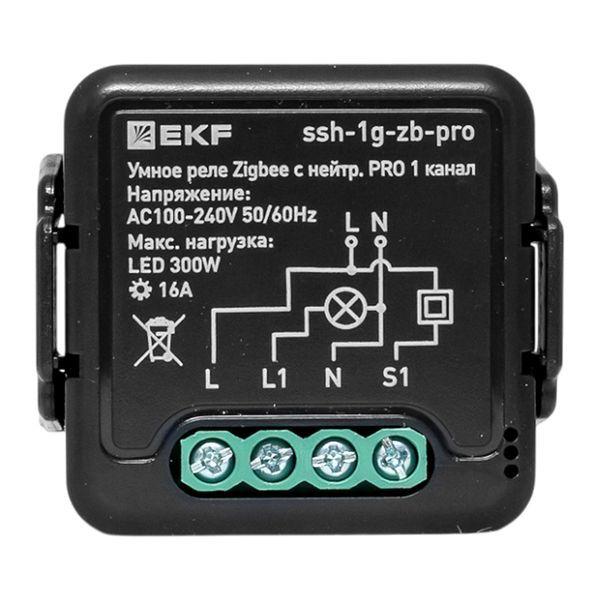 Изображение Реле умное в подрозетник 1-канальное Zigbee Connect Select 16А с нейтралью EKF PRO ssh-1g-zb-pro