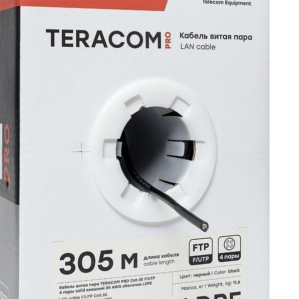 Изображение Кабель витая пара F/UTP кат.5E 4 пары 24 AWG solid внешн. LDPE черн. (м) TERACOM PRO EKF TRP-5EFTP-04PE-BK-OUT3