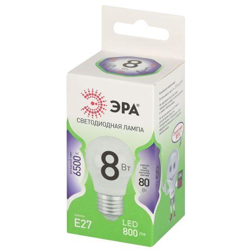 Изображение Лампа светодиодная GREEN LINE P45-8W-865-E27 GL 8Вт шар 6500К свет холод. E27 Эра Б0067022