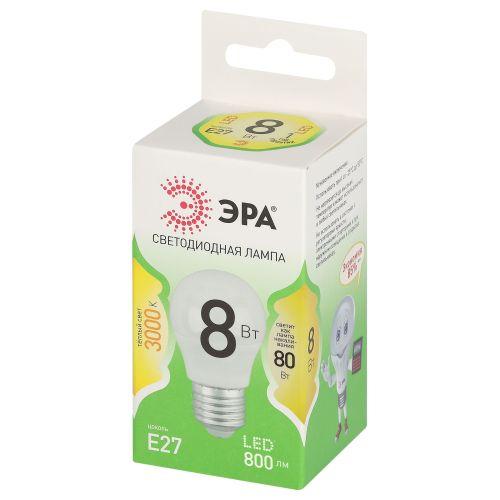 Изображение Лампа светодиодная GREEN LINE P45-8W-830-E27 GL 8Вт шар 3000К свет тепл. E27 Эра Б0067023
