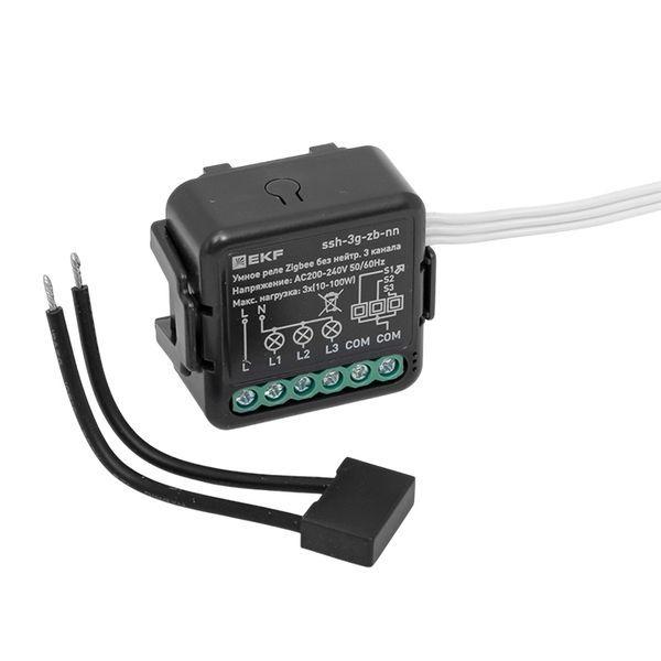 Изображение Реле умное в подрозетник 3-канальное Zigbee Connect Select без нейтрали EKF ssh-3g-zb-nn