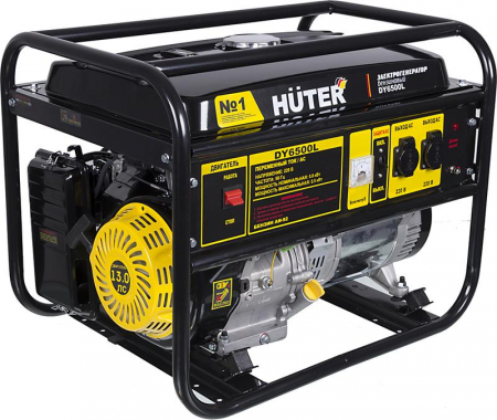 Изображение Бензогенератор DY6500L 1ф 5000Вт ручной стартер HUTER 64/1/6