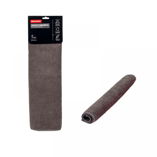 Изображение Салфетка из микрофибры автомобильная 35х40см 300 гр/кв.м 1 шт. Rexant 80-0804