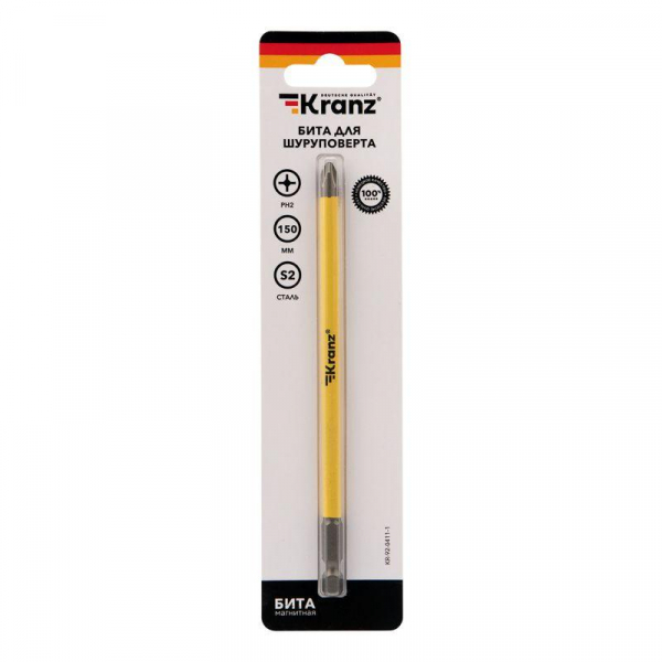 Изображение Бита для шуруповерта PH2х150мм (уп.1шт) Kranz KR-92-0411-1