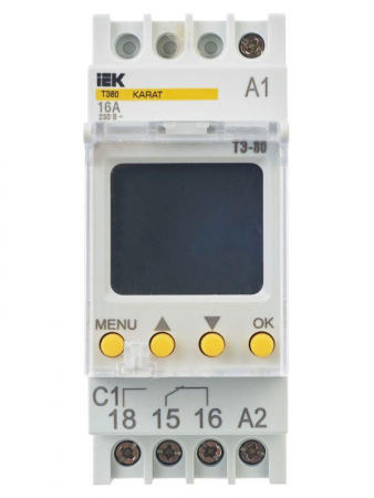 Изображение Таймер цифровой ТЭ80 16А 230В на DIN-рейку KARAT IEK MTA10-16-080