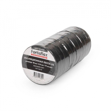 Изображение Изолента ХБ 18х0.4х11 черн. Fortisflex 71242