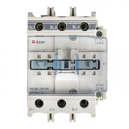 Изображение Контактор КМЭ 80А кат. 220В AC 1НО+1НЗ EKF ctr-s-80-220