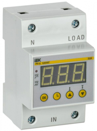 Реле напряжения РН-д 1ф 54мм 50А KARAT IEK IVR31-1-50
