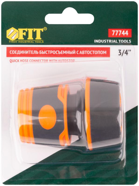 Изображение Соединитель двухкомпонентный с автостопом 3/4дюйм FIT 77744