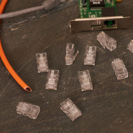 Изображение Джек компьютерный RJ45 (8P8C) кат.5E (уп.100шт) Rexant 05-1021