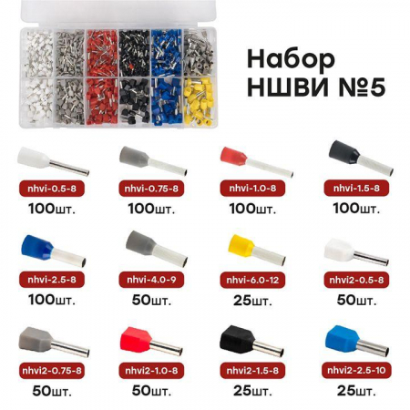 Изображение Набор НШВИ №5 (0.5-6кв.мм; 2х0.5-2.5кв.мм) PROxima EKF nabor-nshvi-5
