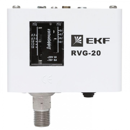 Изображение Реле избыточного давления RVG-20-1.6 (1.6МПа) EKF RVG-20-1.6