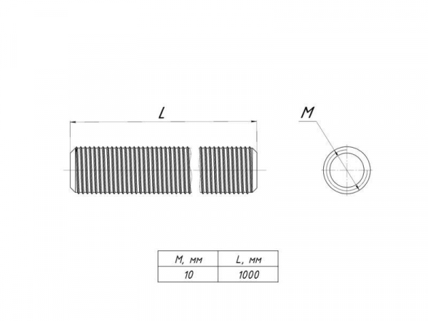 Изображение Шпилька М10x1000 EKF shpm10x1000