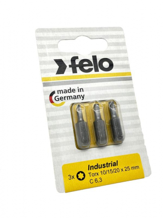 Изображение Бита TX10/TX15/TX20 25мм Industrial (блист.3шт) FELO 02693116