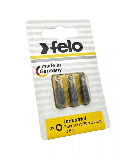 Изображение Бита TX10/TX15/TX20 25мм Industrial (блист.3шт) FELO 02693116
