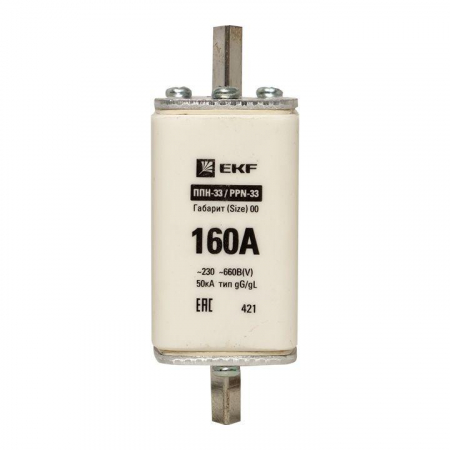 Изображение Вставка плавкая ППН-33 160/160А габарит 00 PROxima EKF fus-33/160
