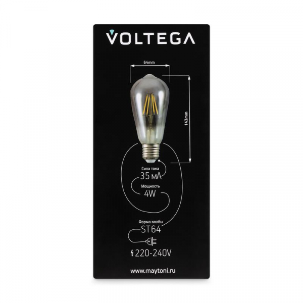 Изображение Лампа светодиодная Loft Led ST64 4Вт 3000К E27 Voltega 8512