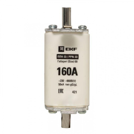 Изображение Вставка плавкая ППН-33 160/160А габарит 00 PROxima EKF fus-33/160
