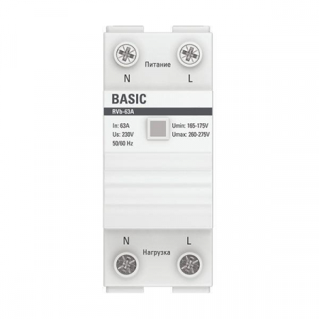 Изображение Реле напряжения RVb-63A (сквозное подкл.) Basic EKF rvb-63a