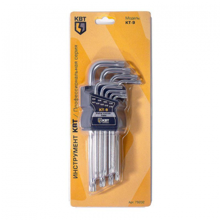 Изображение Набор ключей TORX КТ-9 (Т10-Т50) КВТ 79202