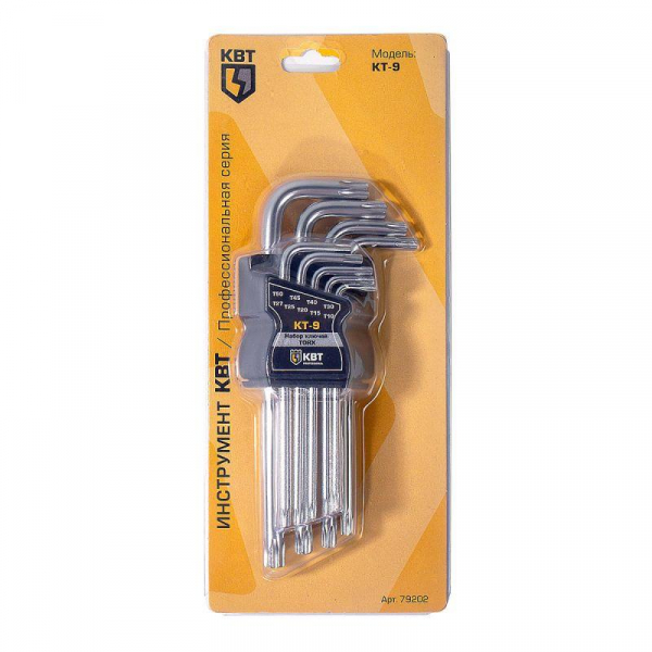 Изображение Набор ключей TORX КТ-9 (Т10-Т50) КВТ 79202