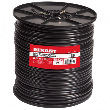 Изображение Кабель КВК-П-2+2х0.75 200м Ч (м) REXANT 01-4105