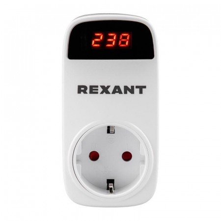 Изображение Реле напряжения «вилка-розетка» с дисплеем 16А Rexant 10-6040