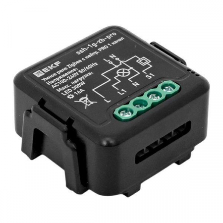 Изображение Реле умное в подрозетник 1-канальное Zigbee Connect Select 16А с нейтралью EKF PRO ssh-1g-zb-pro