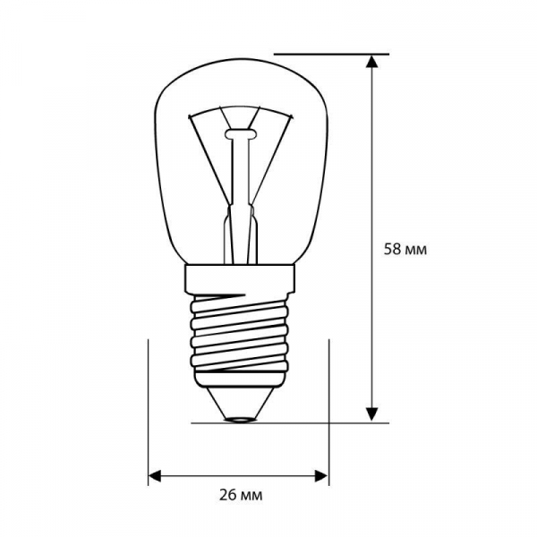 Изображение Лампа накаливания MIC 25/P/CL/E14 Т26 Camelion 13649