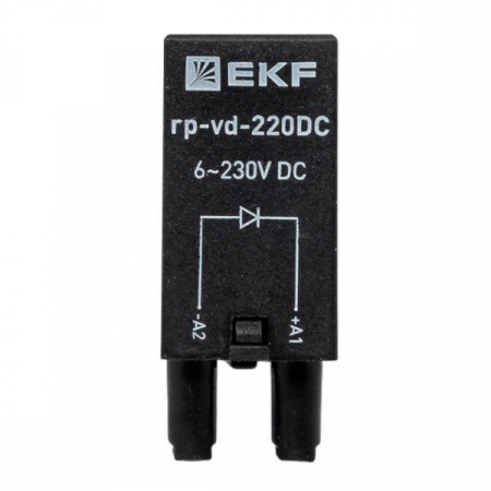 Изображение Модуль защитный диодный 6-220В DC для промежуточных реле RP AVERES EKF rp-vd-220DC