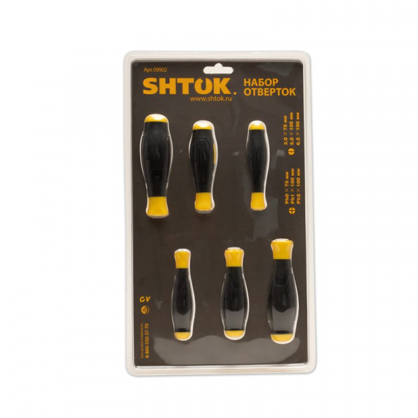 Изображение Набор отверток блист. (6 предметов) (09902) SHTOK 376357
