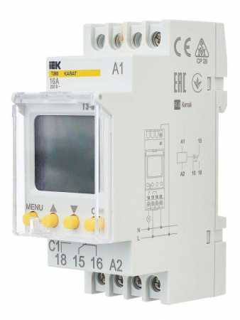 Изображение Таймер цифровой ТЭ80 16А 230В на DIN-рейку KARAT IEK MTA10-16-080