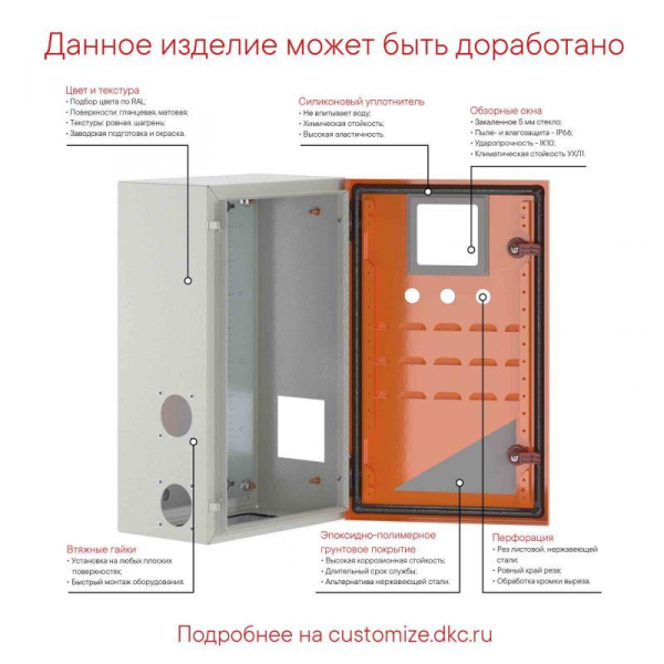 Изображение Корпус клеммный SDE 200х200х120мм метал. DKC R5SDE2212