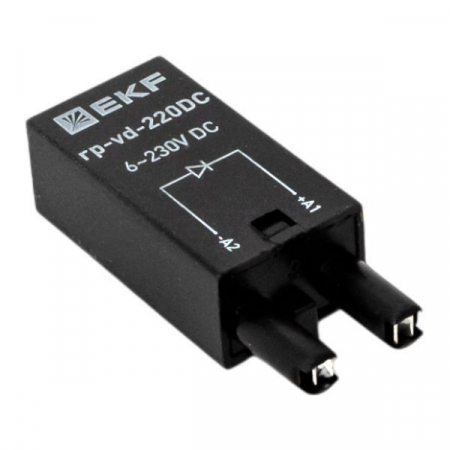 Изображение Модуль защитный диодный 6-220В DC для промежуточных реле RP AVERES EKF rp-vd-220DC