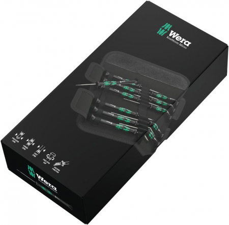 Изображение Набор отверток прецизионных Kraftform Micro 12 Universal 1 12 пр. PH 00/0 TORX HF TX 5/6 SL 1.5/1.8/2.0/2.5/3.0 HEX 0.9/1.5/2.0 Wera WE-073675
