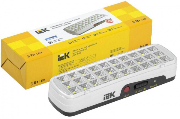 Изображение Светильник ДБА 3926 аккумулятор 3ч 3Вт IEK LDBA0-3926-30-K01