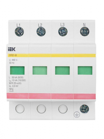 Изображение Ограничитель перенапряжения ОПС1-B 4P KARAT IEK MOP20-4-B