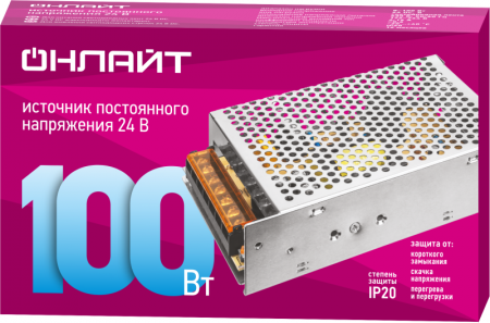 Изображение Драйвер для светодиодной ленты 90 641 OD-P100-IP20-24V ОНЛАЙТ 90641