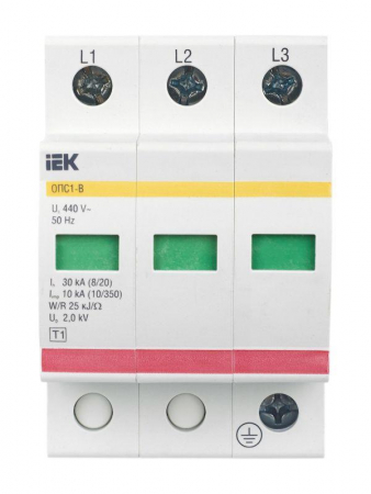 Изображение Ограничитель перенапряжения ОПС1-B 3P KARAT IEK MOP20-3-B