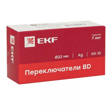 Изображение Переключатель BD21 2P короткая ручка NO IP65 PROxima EKF xb2-bd21-65