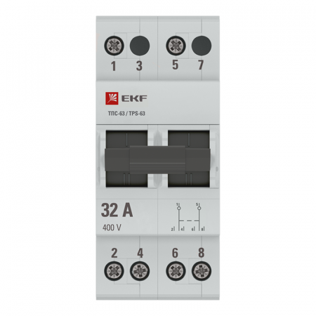 Изображение Переключатель трехпозиционный ТПС-63 2P 32А PROxima EKF TPS232