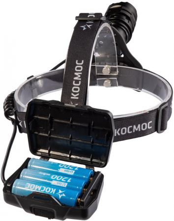 Изображение Фонарь налобный аккум. 10Вт Laser LED/Li-ion18650 3х1200мА.ч алюм. КОСМОС (KOC854Lit)