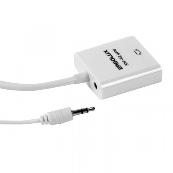 Изображение Переходник VGA-HDMI+AUX ELX-VA01P-HDMI комплект пластик пакет бел. Ergolux 15297