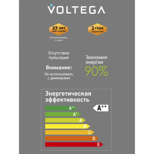 Изображение Лампа светодиодная Loft Led G125FC1978 4Вт 1800К E27 Voltega 8568