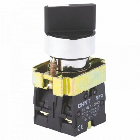 Изображение Переключатель NP2-BD25 2 полож. с фиксацией 1НЗ +1НО IP40 CHINT 573981